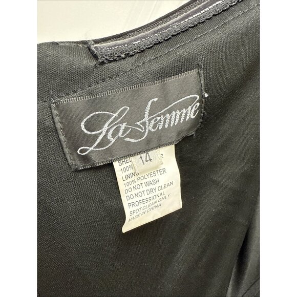 New La Femme Size 14 Black Jersey Off Shoulder Maxi Gown Cocktail Dress 29474 - Picture 11 of 11